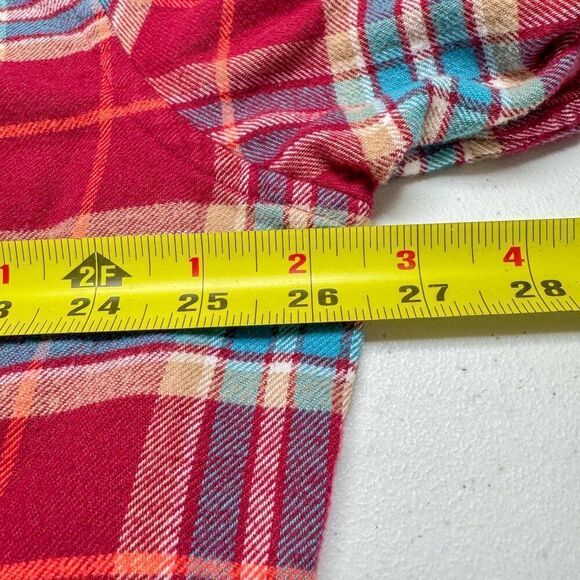 Lands End Flannel Shirt Mens XL Red Blue Flannel Casual Outdoor Camping Fishing - Picture 9 of 11